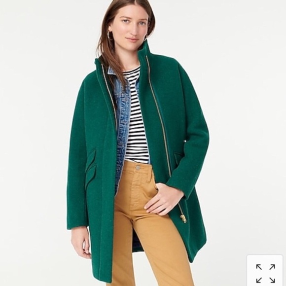 J.CREW Cocoon Coat in Heather Forest Italian Wool New With Tag - Picture 2 of 9